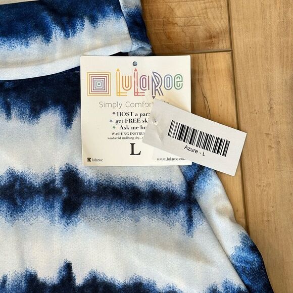 NWT LuLaRoe Azure Skirt Blue - White Size Large - Picture 7 of 8